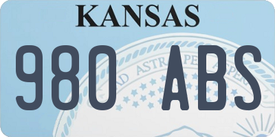 KS license plate 980ABS