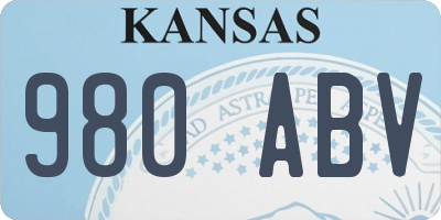 KS license plate 980ABV