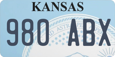 KS license plate 980ABX
