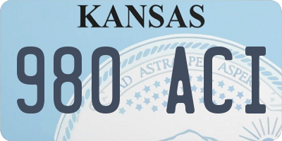 KS license plate 980ACI