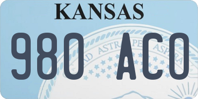 KS license plate 980ACO