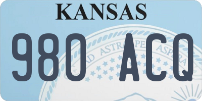 KS license plate 980ACQ
