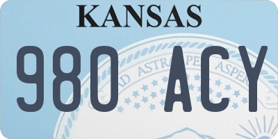 KS license plate 980ACY