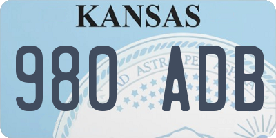 KS license plate 980ADB