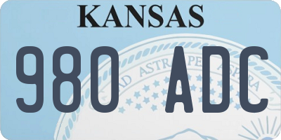 KS license plate 980ADC