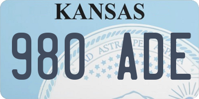 KS license plate 980ADE