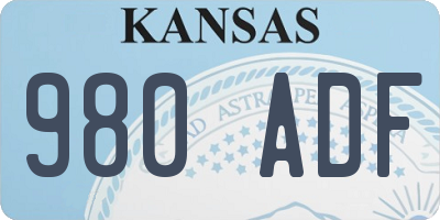 KS license plate 980ADF