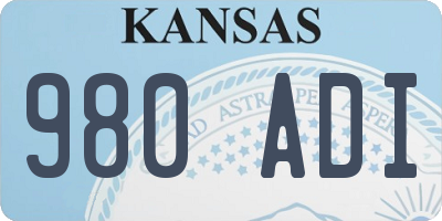 KS license plate 980ADI