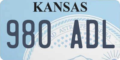 KS license plate 980ADL