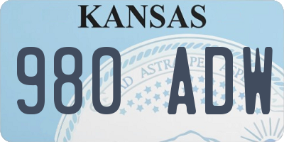 KS license plate 980ADW