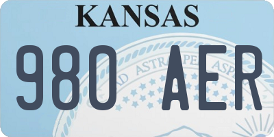 KS license plate 980AER