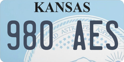 KS license plate 980AES