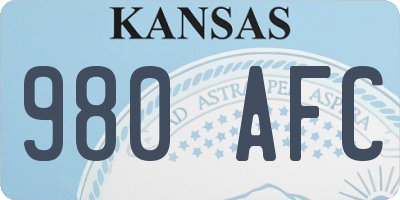 KS license plate 980AFC