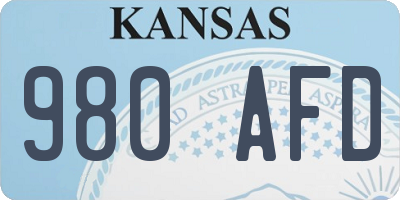 KS license plate 980AFD