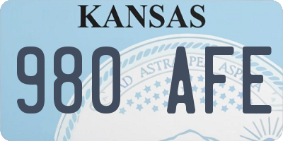 KS license plate 980AFE