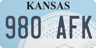 KS license plate 980AFK