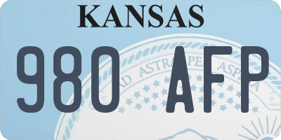 KS license plate 980AFP