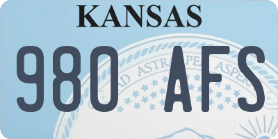 KS license plate 980AFS