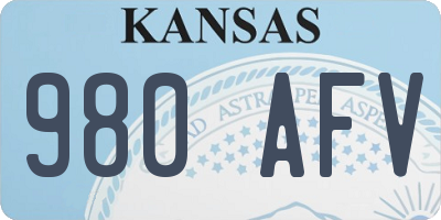 KS license plate 980AFV