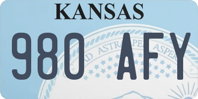 KS license plate 980AFY