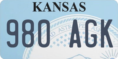 KS license plate 980AGK