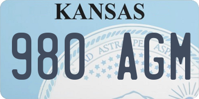KS license plate 980AGM