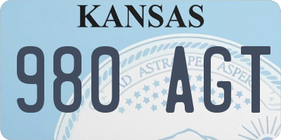 KS license plate 980AGT