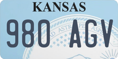 KS license plate 980AGV