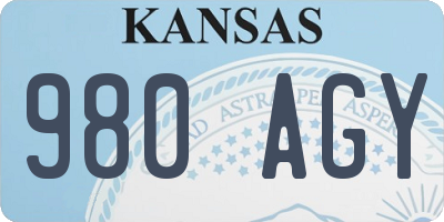 KS license plate 980AGY