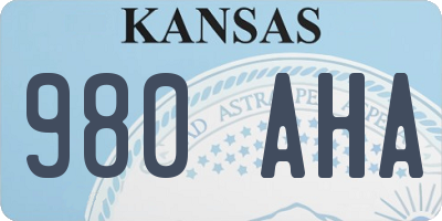 KS license plate 980AHA