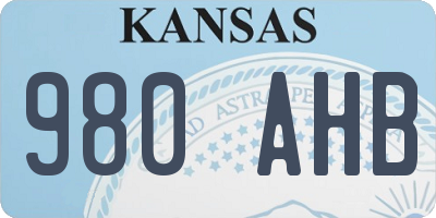 KS license plate 980AHB