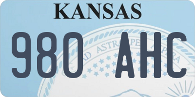 KS license plate 980AHC