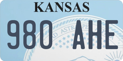 KS license plate 980AHE