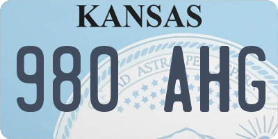 KS license plate 980AHG
