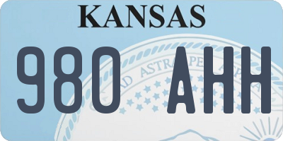 KS license plate 980AHH