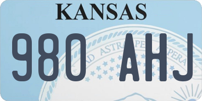 KS license plate 980AHJ