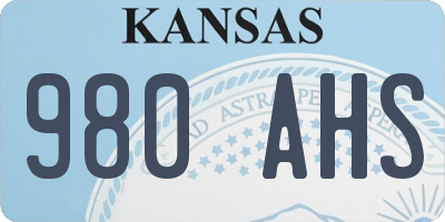 KS license plate 980AHS