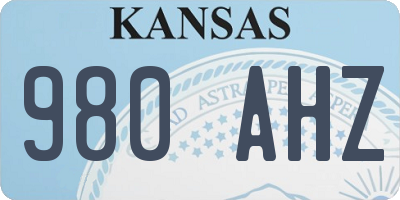 KS license plate 980AHZ