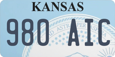 KS license plate 980AIC