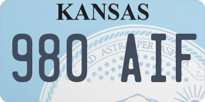 KS license plate 980AIF
