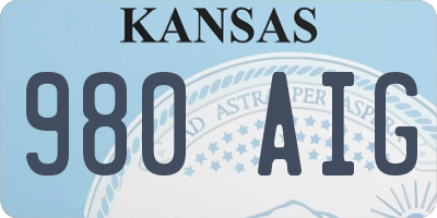 KS license plate 980AIG