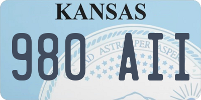 KS license plate 980AII