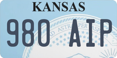 KS license plate 980AIP