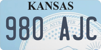 KS license plate 980AJC