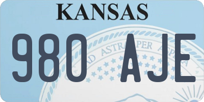 KS license plate 980AJE