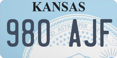 KS license plate 980AJF