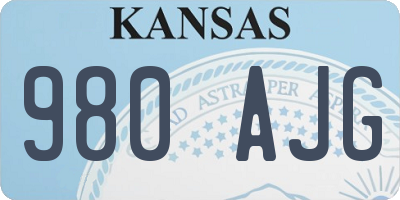 KS license plate 980AJG