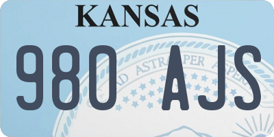 KS license plate 980AJS