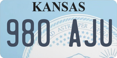 KS license plate 980AJU