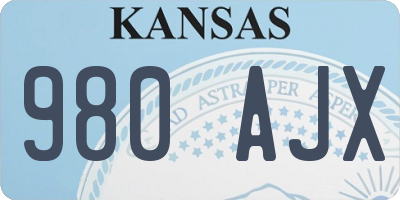 KS license plate 980AJX